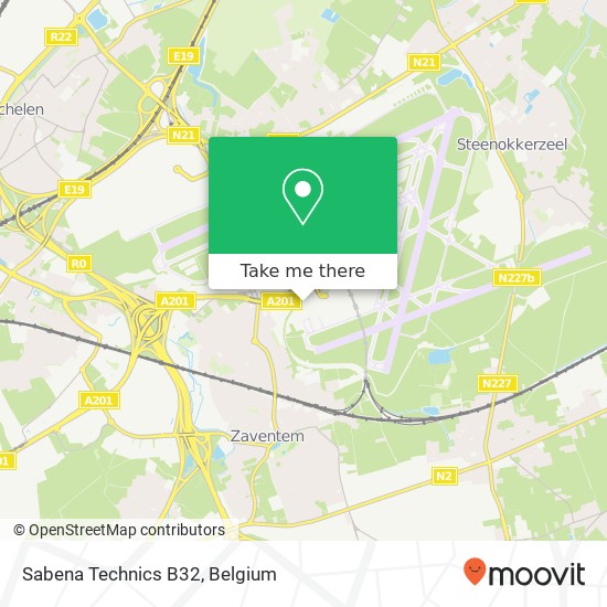 Sabena Technics B32 map