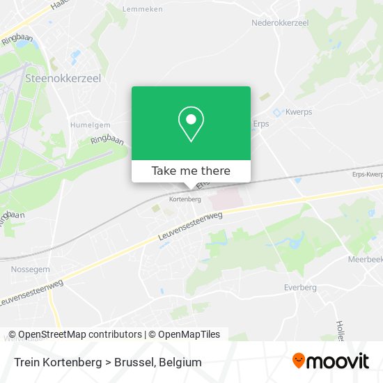 Trein Kortenberg > Brussel map