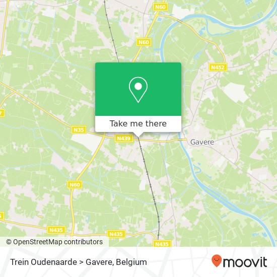 Trein Oudenaarde > Gavere map