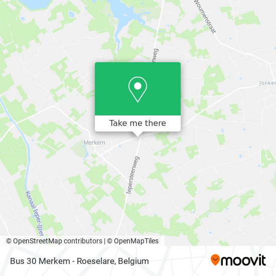 Bus 30 Merkem - Roeselare map