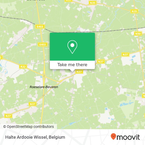 Halte Ardooie Wissel map
