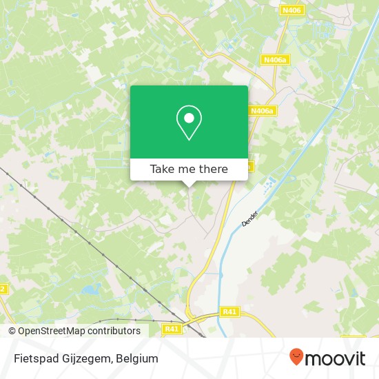 Fietspad Gijzegem map