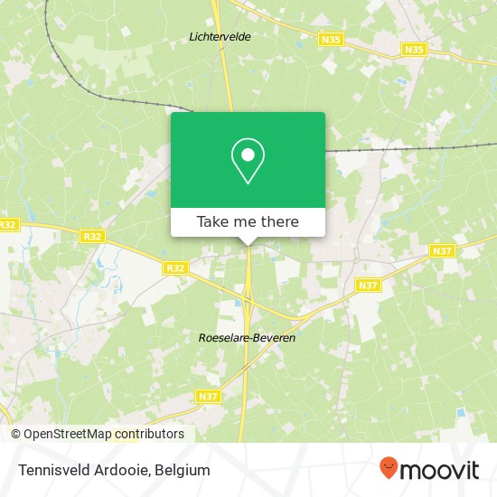 Tennisveld Ardooie map