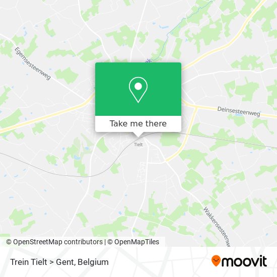 Trein Tielt > Gent map