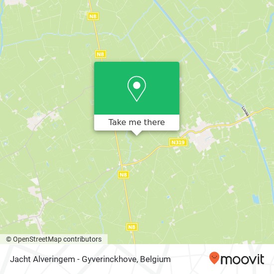 Jacht Alveringem - Gyverinckhove map