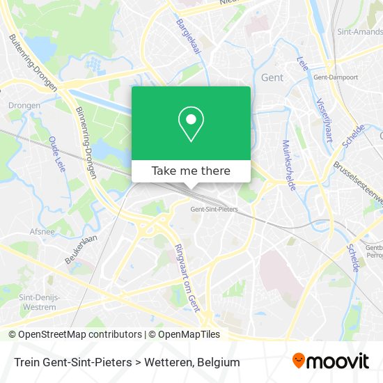 Trein Gent-Sint-Pieters > Wetteren map