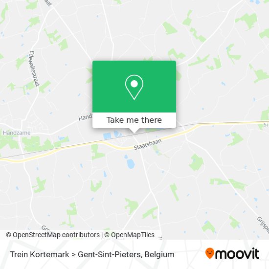 Trein Kortemark > Gent-Sint-Pieters map