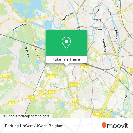 Parking HoGent/UGent map
