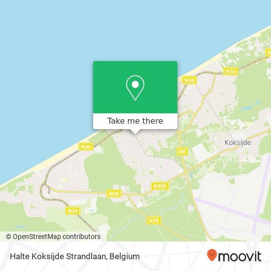 Halte Koksijde Strandlaan map