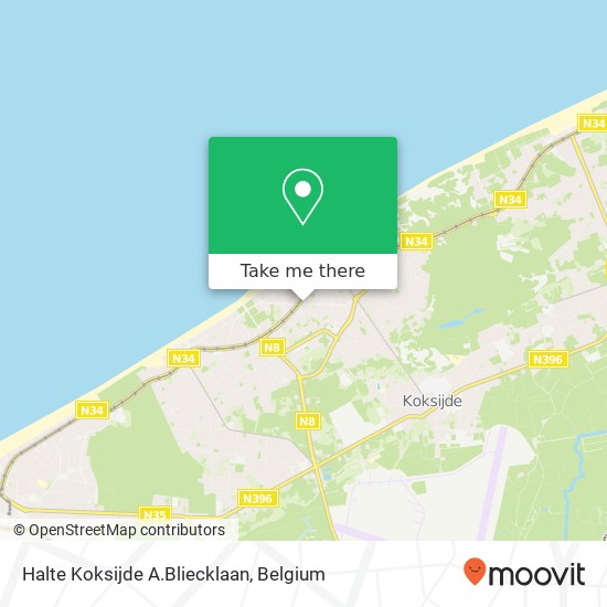 Halte Koksijde A.Bliecklaan plan