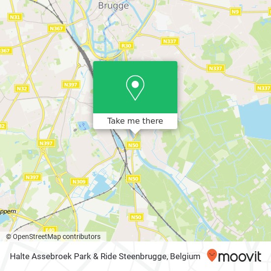 Halte Assebroek Park & Ride Steenbrugge map
