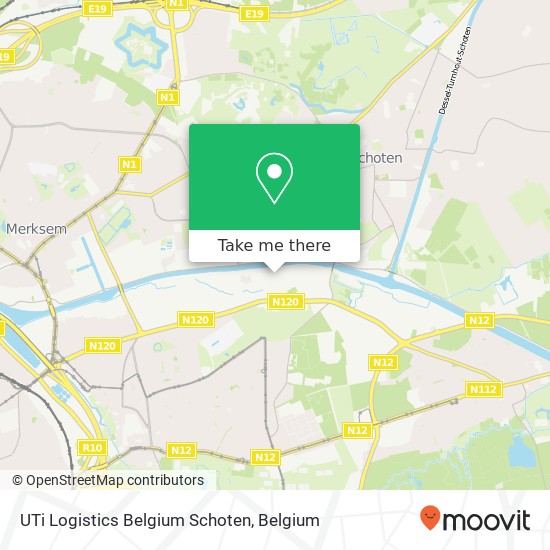 UTi Logistics Belgium Schoten map