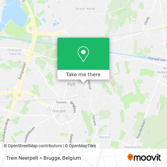 Trein Neerpelt > Brugge map