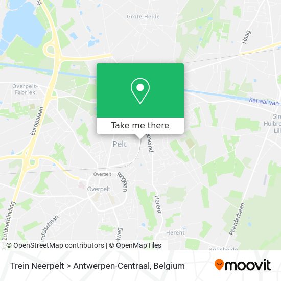 Trein Neerpelt > Antwerpen-Centraal map