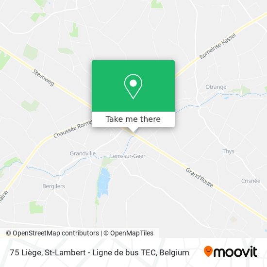 75 Liège, St-Lambert - Ligne de bus TEC plan