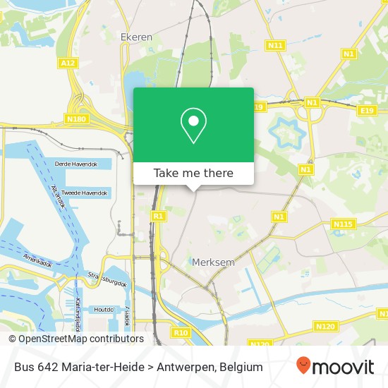 Bus 642 Maria-ter-Heide > Antwerpen plan