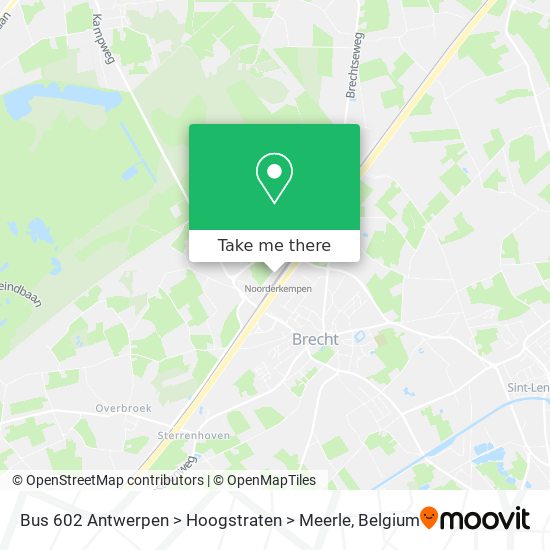 Bus 602 Antwerpen > Hoogstraten > Meerle map