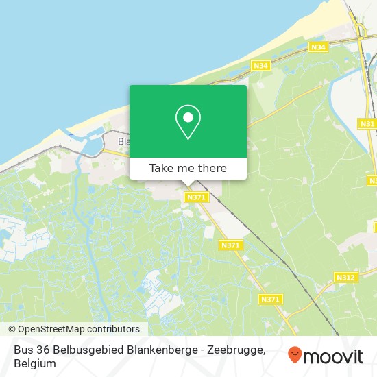 Bus 36 Belbusgebied Blankenberge - Zeebrugge map