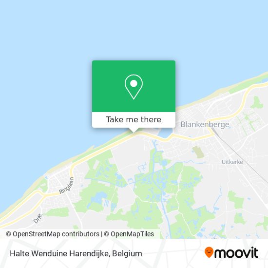 Halte Wenduine Harendijke map