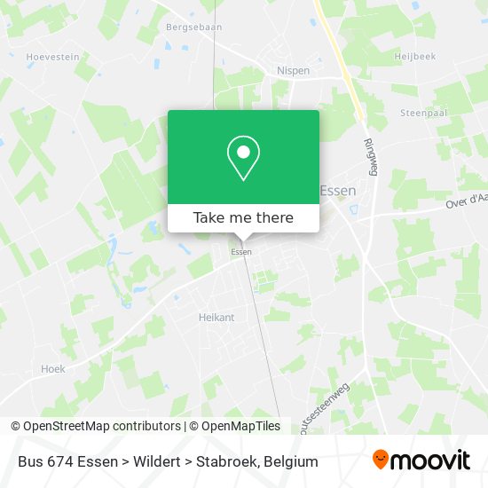 Bus 674 Essen > Wildert > Stabroek map