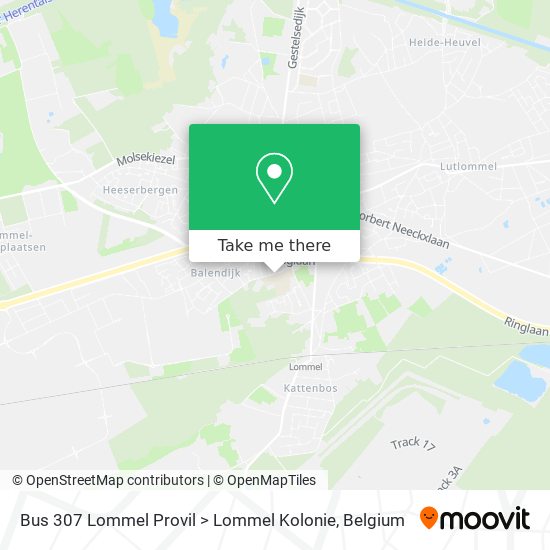 Bus 307 Lommel Provil > Lommel Kolonie map