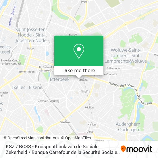 KSZ / BCSS - Kruispuntbank van de Sociale Zekerheid / Banque Carrefour de la Sécurité Sociale map