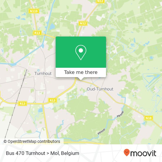 Bus 470 Turnhout > Mol map