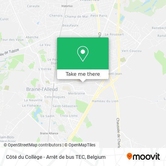 Côté du Collège - Arrêt de bus TEC map