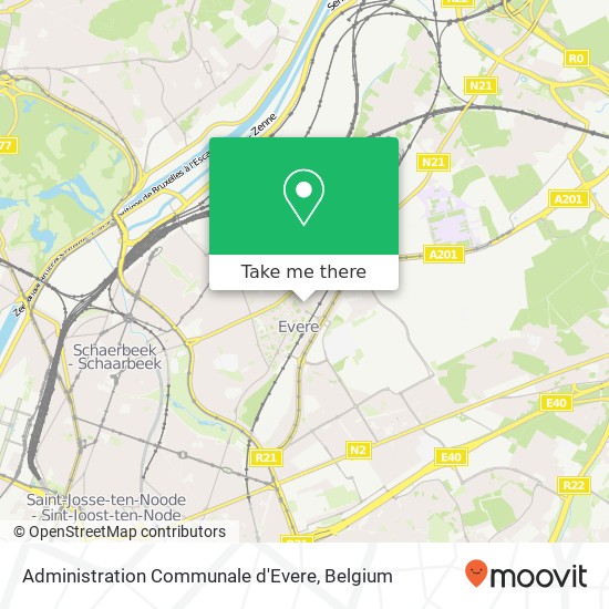 Administration Communale d'Evere map