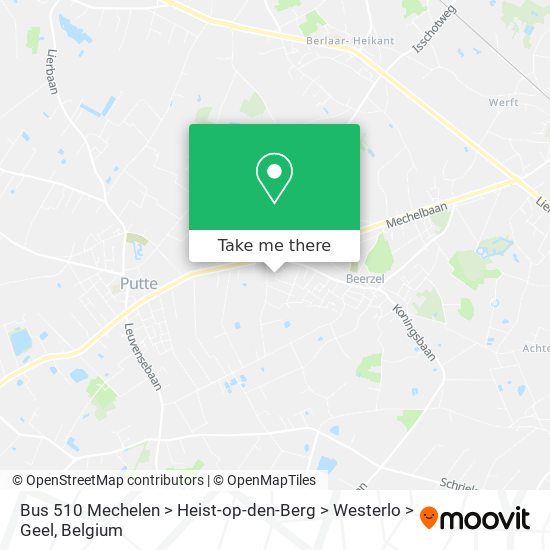 Bus 510 Mechelen > Heist-op-den-Berg > Westerlo > Geel plan