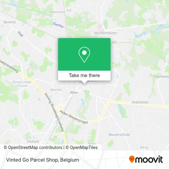 Vinted Go Parcel Shop map