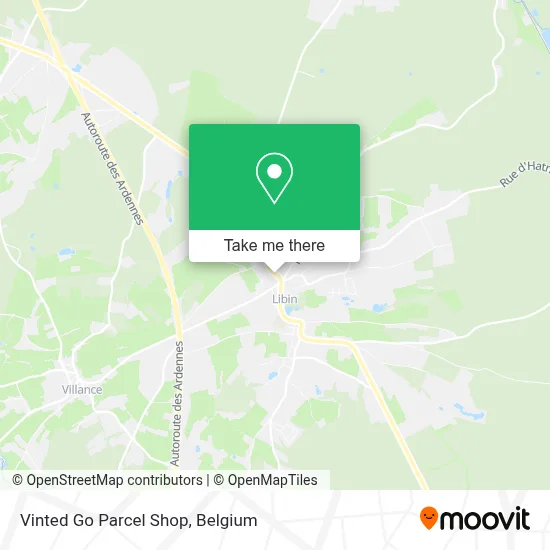 Vinted Go Parcel Shop map