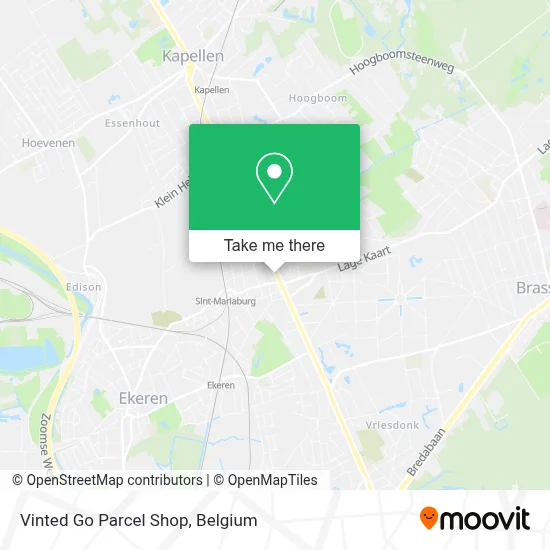 Vinted Go Parcel Shop map