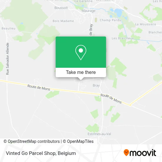 Vinted Go Parcel Shop map