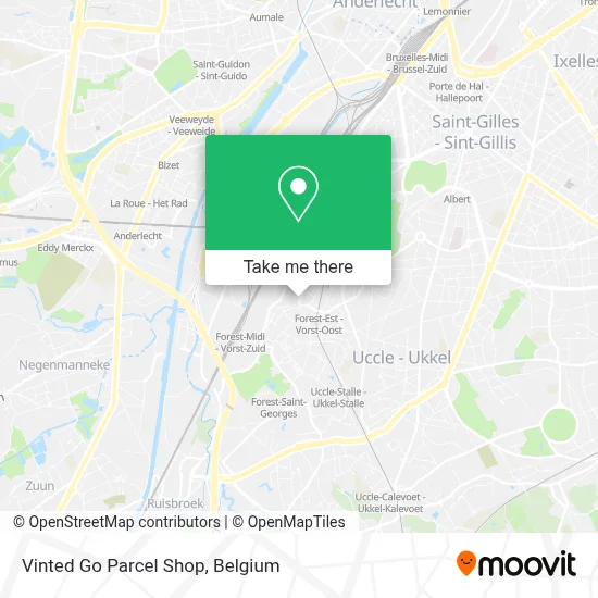 Vinted Go Parcel Shop map