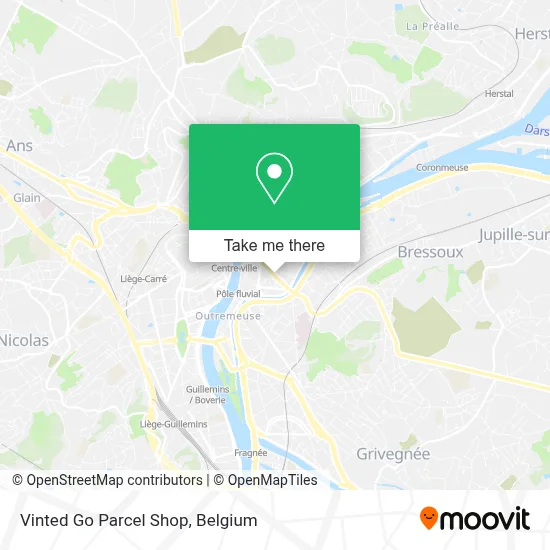 Vinted Go Parcel Shop map