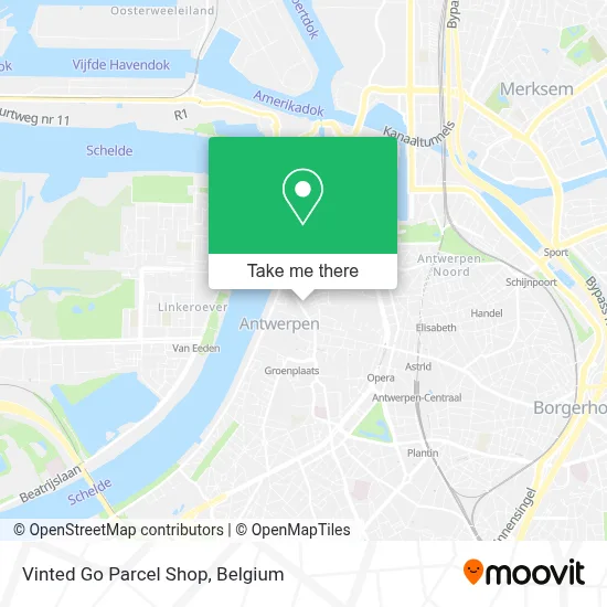 Vinted Go Parcel Shop map