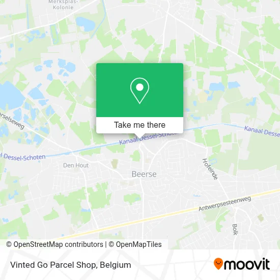 Vinted Go Parcel Shop map
