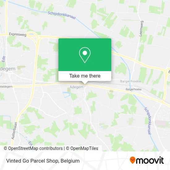 Vinted Go Parcel Shop map