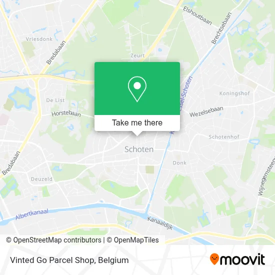 Vinted Go Parcel Shop map