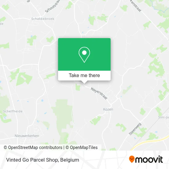 Vinted Go Parcel Shop map