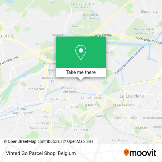 Vinted Go Parcel Shop map