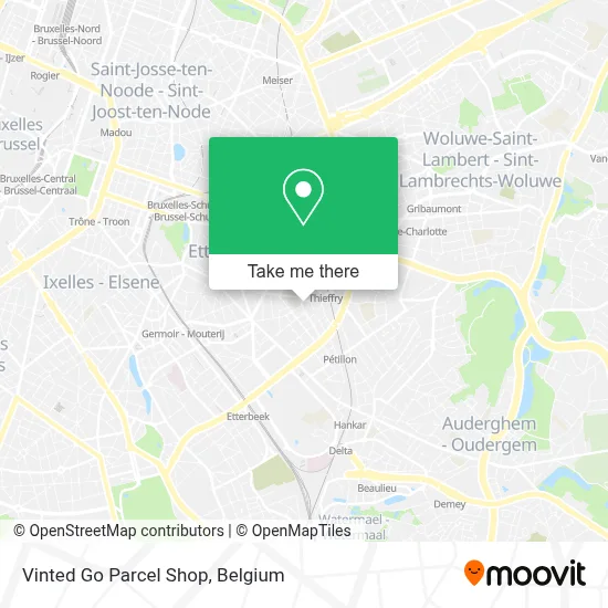 Vinted Go Parcel Shop map