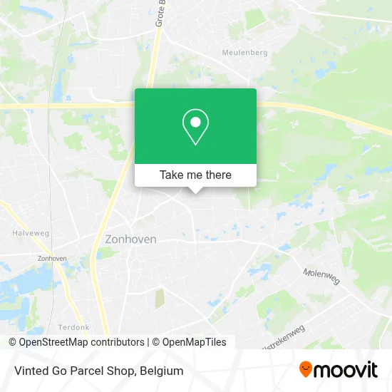 Vinted Go Parcel Shop map
