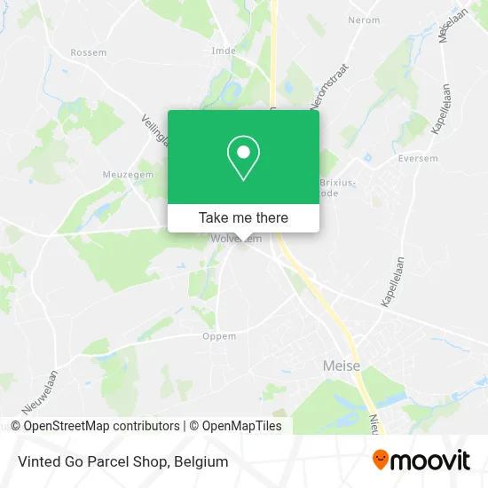 Vinted Go Parcel Shop map