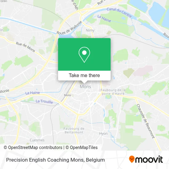 Precision English Coaching Mons map