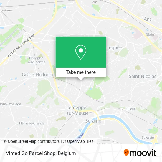 Vinted Go Parcel Shop map