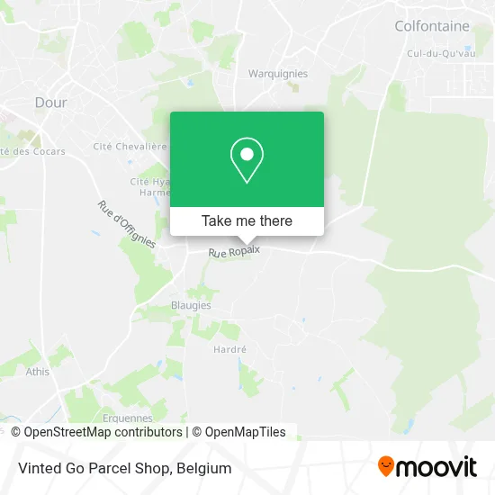 Vinted Go Parcel Shop map