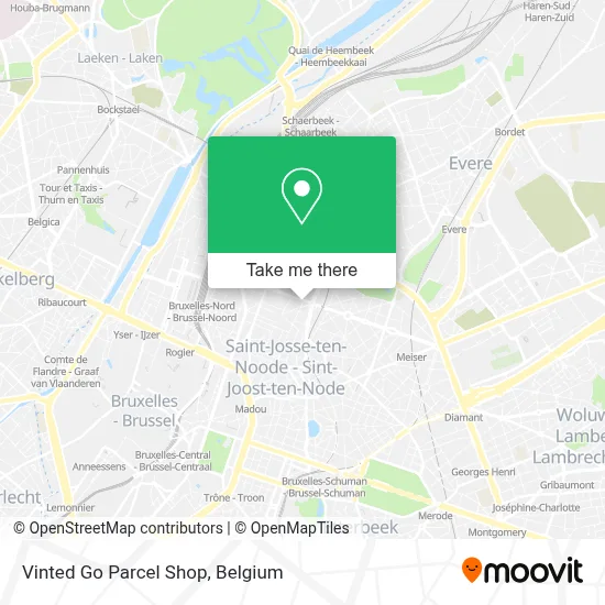 Vinted Go Parcel Shop map