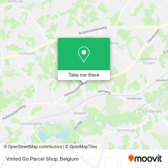 Vinted Go Parcel Shop map